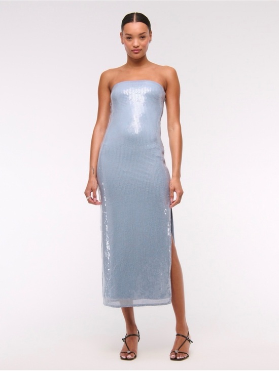 Abercrombie & Fitch Dresses & Skirts - Abercrombie Strapless Sequin Midi Dress in Light Blue